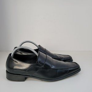 Calvin Klein Valmont Men's Black Leather Dress Shoes F2820/J06 US Size 10M
